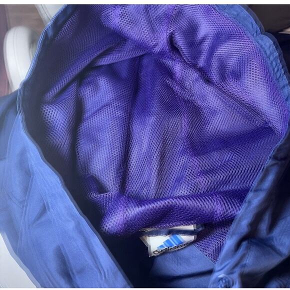 Vintage Adidas Windbreaker Track Jacket Hoodie White Stripe Y2K Size Large - Picture 14 of 14